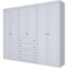 Guarda-Roupa Casal 6 Portas 4 Gavetas Americano Branco Henn - 2