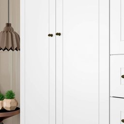 Guarda-Roupa Casal 6 Portas 4 Gavetas Americano Branco Henn - 6