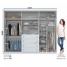 Guarda-Roupa Casal 6 Portas 4 Gavetas Americano Branco Henn - 4