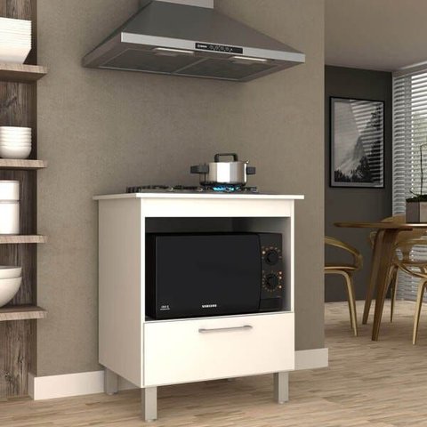 Armário de Cozinha para Cooktop Iara 1 Porta Branco - Jcarvalho