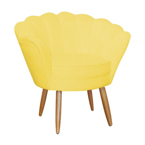Poltrona Pétala Pés Palitos Sala Recepção Suede - S.a Móveis Estopar Poltrona Pétala Suede Suede Ama