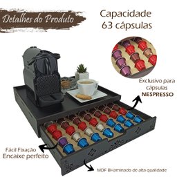 Porta cápsulas de café Nespresso Com Bandeja e Gaveta PR63 - 3