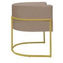 Ver imagem 5 de Kit 4 Poltronas Reforçadas Decorativa Sala Nayara Base Ferro Dourado Suede Capuccino