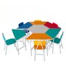 Mesa Infantil 6 Lugares Sextavada Colorida Lilies Móveis - 1