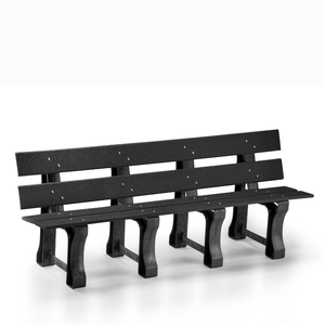 Banco de Jardim Madeira Plástica 2,0 M:cinza Escuro/kit Zincado Branco