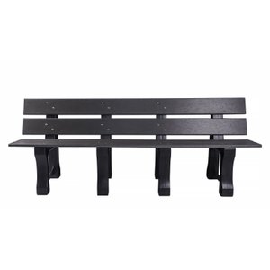 Banco de Jardim Madeira Plástica 2,0 M:cinza Escuro/kit Zincado Branco