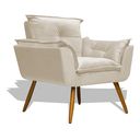 Ver imagem 2 de Poltrona Decorativa para Sala de Estar Opala Suede - Ssx Multicoisas - Bege