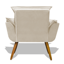 Ver imagem 3 de Poltrona Decorativa para Sala de Estar Opala Suede - Ssx Multicoisas - Bege