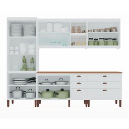 Cozinha Completa Modulada Jessica Tuboarte 100% MDF Premium com 2 Balcões Independentes 10 Portas e  - 5