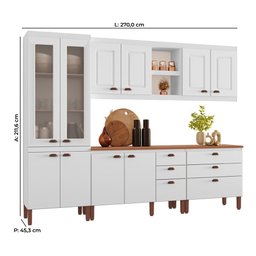 Cozinha Completa Modulada Jessica Tuboarte 100% MDF Premium com 2 Balcões Independentes 10 Portas e  - 3