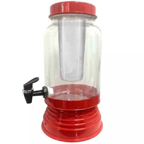 Torre Cervejeira de Vidro Com Dispenser de Gelo 3 L - Vermelho