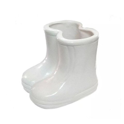 Vaso Botinha Galocha em Cerâmica Decor - Branca
