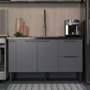 Ver imagem 1 de Gabinete de Cozinha Mdp 1,44 M – Elegância Moderna e Versatilidade:cinza Fosco