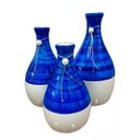 Ver imagem 1 de Trio de Vasos Garrafas em Cerâmica - Azul