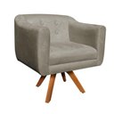 Ver imagem 2 de Kit 02 Poltronas Giratória Julia Suede Base Madeira Mm30