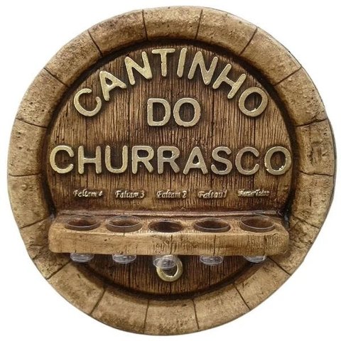 Pingometro Tampa de Barril - Cantinho do Churrasco - 5 Copos