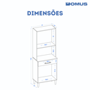 Ver imagem 5 de Paneleiro 4 Portas 1 Gaveta Mdp Branco Aramóveis