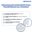 Ver imagem 2 de Paneleiro 4 Portas 1 Gaveta Mdp Branco Aramóveis