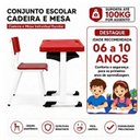 Ver imagem 4 de Kit Escolar Individual – (Mesa e Cadeira) – Juvenil 06 a 09 Anos – Realplast - Cor Vermelho - 41082