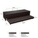 Ver imagem 3 de Base Box Solteiro Baú com Cama Auxiliar 46cm x 88cm Imperatriz Marrom