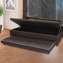 Ver imagem 1 de Base Box Solteiro Baú com Cama Auxiliar 46cm x 88cm Imperatriz Marrom