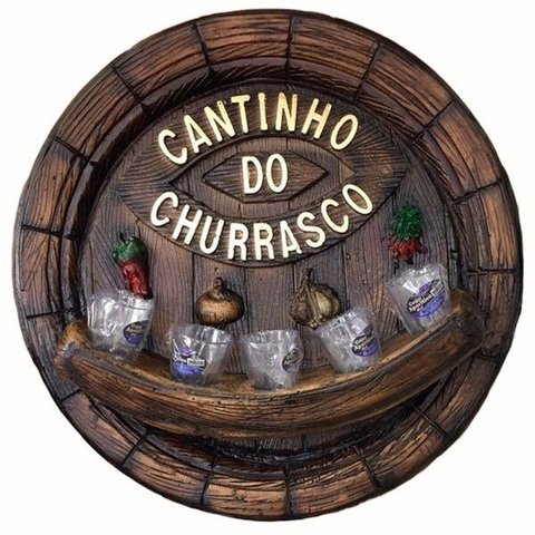 Pingometro Tampa de Barril Decor - Cantinho do Churrasco - 5 Copos