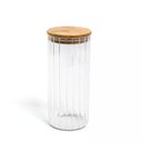 Ver imagem 6 de Pote 1100ml de Vidro Canelado com Tampa de Bambu -oikos
