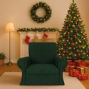 Ver imagem 1 de Poltrona Natalina Papai Noel Santa Claus Suede Verde