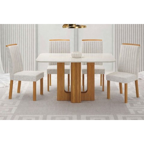 Conjunto Jantar 4 Cadeiras 1,20x80 Izabelle - Arbo Design