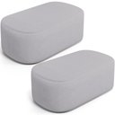 Ver imagem 1 de Kit 02 Puffs Decorativos Orgânicos para Living Quarto 100cm Doha W01 Linho Cinza - Lyam Decor