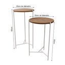 Ver imagem 2 de Mesa Lateral Redonda Áquila Branca e Tampo Imbuia Marrom