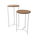 Ver imagem 3 de Mesa Lateral Redonda Áquila Branca e Tampo Imbuia Marrom