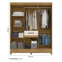 Ver imagem 2 de Guarda Roupa Solteiro Portugal Freijó Off White Com Espelho Moval