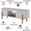 Ver imagem 5 de Rack para Sala de Estar TV 65 pol Orgânico 2 Portas 160cm Jaraguá B02 Off White - Lyam Decor