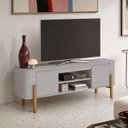 Ver imagem 3 de Rack para Sala de Estar TV 65 pol Orgânico 2 Portas 160cm Jaraguá B02 Off White - Lyam Decor