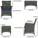 Ver imagem 5 de 4 Poltronas e 1 Mesa Igapó Alumínio Marrom Corda Náutica E10 Verde