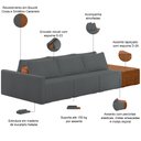 Ver imagem 4 de Sofá Ilha Modular para Sala 312cm com Puff Dublin K01 Bouclê Cinza Sintético Caramelo - Lyam Decor