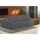 Ver imagem 2 de Sofá Ilha Modular para Sala 312cm com Puff Dublin K01 Bouclê Cinza Sintético Caramelo - Lyam Decor