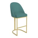 Ver imagem 1 de Banqueta Alta Bela Suede Base Metálica Industrial Dourado - Pallazio