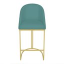 Ver imagem 3 de Banqueta Alta Bela Suede Base Metálica Industrial Dourado - Pallazio