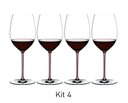 Ver imagem 6 de Kit 4 Taças Vinho Riedel Fatto a Mano Merlot Haste Colorida Cor:rosa