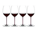Ver imagem 1 de Kit 4 Taças Vinho Riedel Fatto a Mano Merlot Haste Colorida Cor:rosa