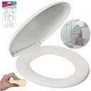 Ver imagem 1 de Assento Tampa Vaso Sanitário Oval Almofadado + Jogo de Parafusos de Fixação para Assento Sanitário