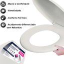 Ver imagem 4 de Assento Tampa Vaso Sanitário Oval Almofadado + Jogo de Parafusos de Fixação para Assento Sanitário