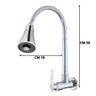 Torneira Cozinha Pia Gourmet Parede Flexível Metal Inox - 4
