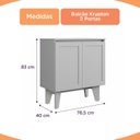 Ver imagem 3 de Aparador Balcão Buffet Krypton 2 Portas Reflecta com LED Yescasa Amadeirado/Marrom/Offwhite
