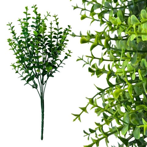 Kit 6 Galhos Folhagens Artificiais de Eucalipto Cor:verde