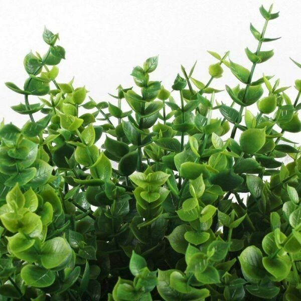 Kit 10 galhos de plantas decorativas eucaliptos artificiais Cor:Verde - 5