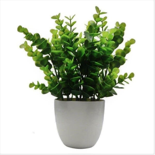 Kit 10 galhos de plantas decorativas eucaliptos artificiais Cor:Verde - 4