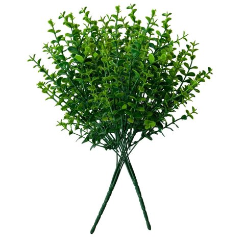 Kit 10 Galhos de Plantas Decorativas Eucaliptos Artificiais Cor:verde